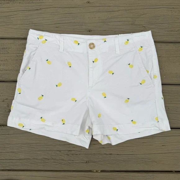 LOFT The Washed Twill Shorts in White Pineapple Print size 2 - Picture 2 of 12